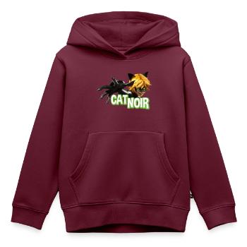 Miraculous Cat Noir Adrien - Kinder Premium Organic Hoodie - Burgunderrot - Vorne - AI Model Kid Female (0cm)