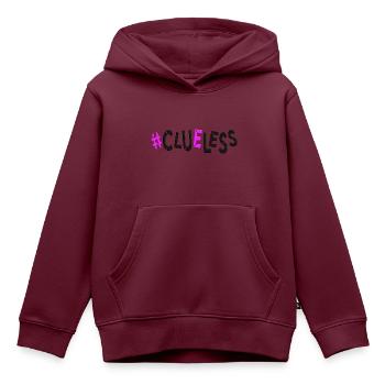 #clueless kein plan ideenlos planlos ahnungslos - Kinder Premium Organic Hoodie - Burgunderrot - Vorne - AI Model Kid Female (0cm)