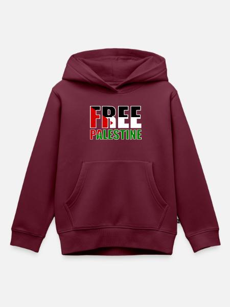 Free palestine - Kinder Premium Organic Hoodie - Burgunderrot