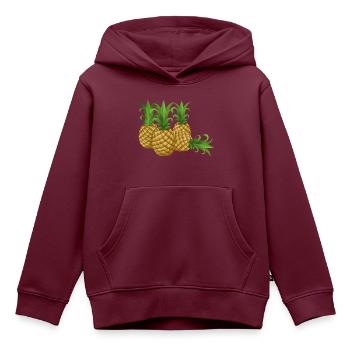 Ananas - Kinder Premium Organic Hoodie - Burgunderrot - Vorne - AI Model Kid Female (0cm)