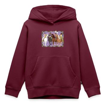 Schleich Horse Club Lisa Sarah Sofia Hannah reiten - Kinder Premium Organic Hoodie - Burgunderrot - Vorne - AI Model Kid Female (0cm)