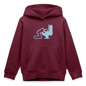 erbricht Mann Toilette Welpen WC - Kinder Premium Organic Hoodie - Burgunderrot - Vorne - AI Model Kid Female (0cm)