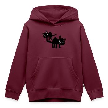 Team lustige Katzen - Kinder Premium Organic Hoodie - Burgunderrot - Vorne - AI Model Kid Female (0cm)