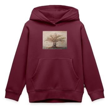 Herbst 2022 - Kinder Premium Organic Hoodie - Burgunderrot - Vorne - AI Model Kid Female (0cm)