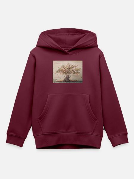 Herbst 2022 - Kinder Premium Organic Hoodie - Burgunderrot