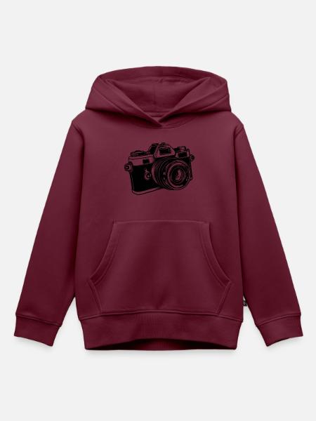 Fotograf Fotografieren Fotografie Kamera - Kinder Premium Organic Hoodie - Burgunderrot