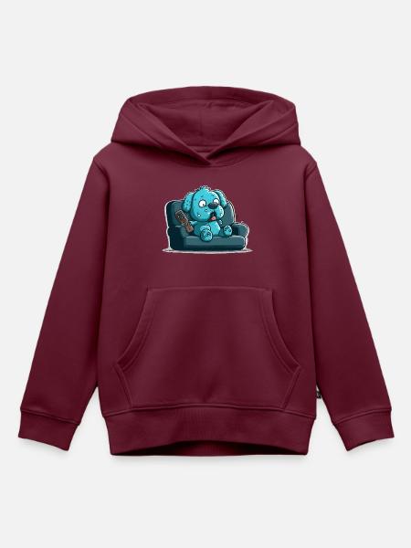 Couch-Potato-Hund - Kinder Premium Organic Hoodie - Burgunderrot