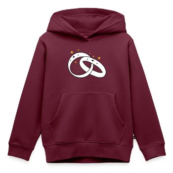 Trauringe zur Verlobung2 - Kinder Premium Organic Hoodie - Burgunderrot - Vorne - AI Model Kid Female (0cm)
