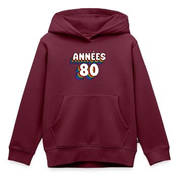 ACHTZIGER!!! - Kinder Premium Organic Hoodie - Burgunderrot - Vorne - AI Model Kid Female (0cm)