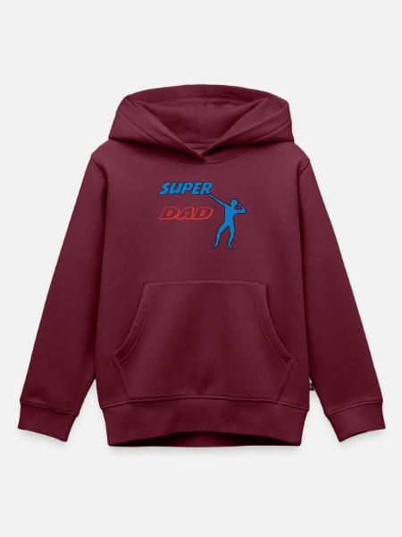 SUPER-VATER - Kinder Premium Organic Hoodie - Burgunderrot