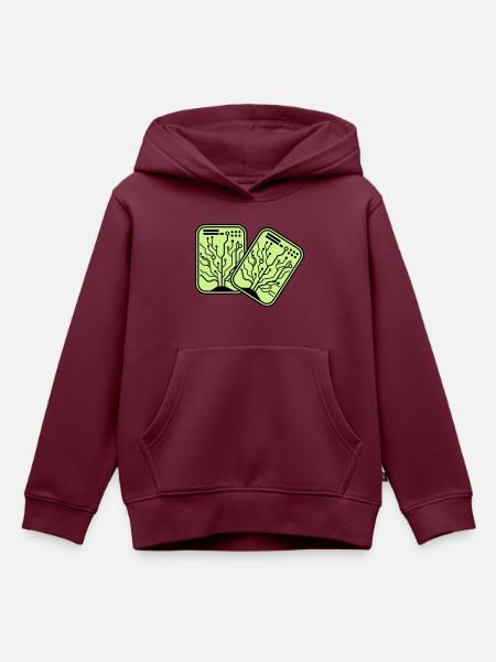 micro chip 2 - Kinder Premium Organic Hoodie - Burgunderrot