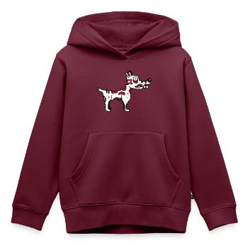 Hund Zombie Untot Halloween Horror Leiche Grusel - Kinder Premium Organic Hoodie - Burgunderrot - Vorne - AI Model Kid Female (0cm)