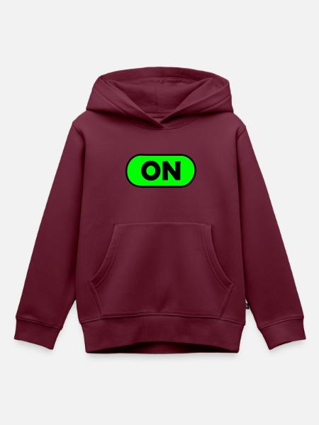 On - Kinder Premium Organic Hoodie - Burgunderrot