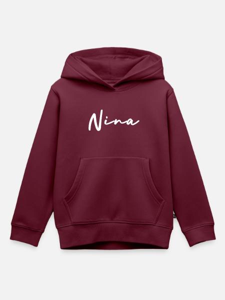Nina - Kinder Premium Organic Hoodie - Burgunderrot