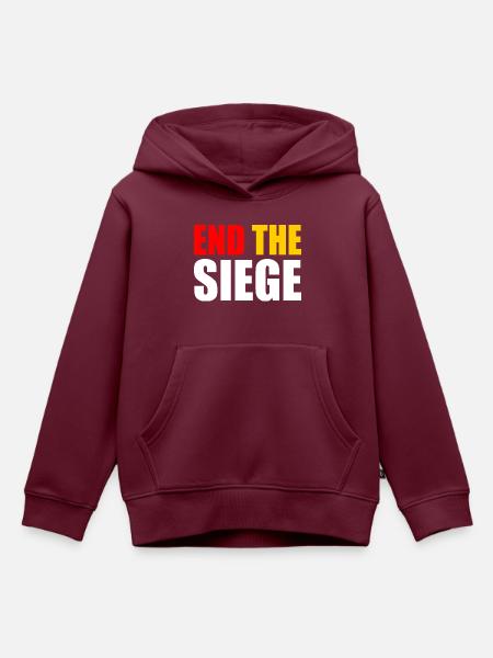 End the siege - Kinder Premium Organic Hoodie - Burgunderrot