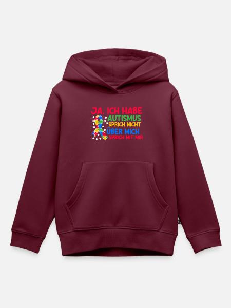 Autismus Autist Autisten - Kinder Premium Organic Hoodie - Burgunderrot