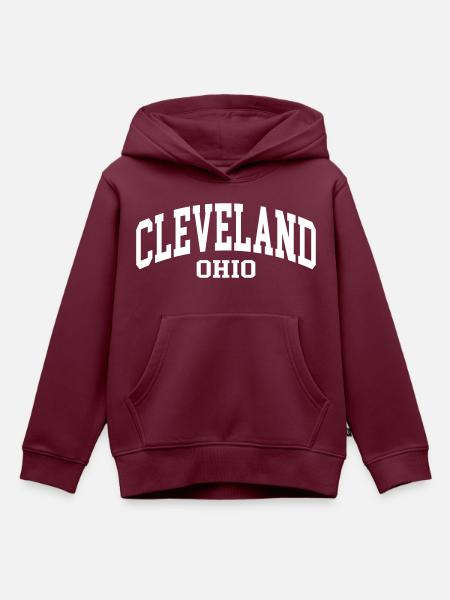 Cleveland - Kinder Premium Organic Hoodie - Burgunderrot