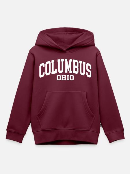 Columbus - Kinder Premium Organic Hoodie - Burgunderrot