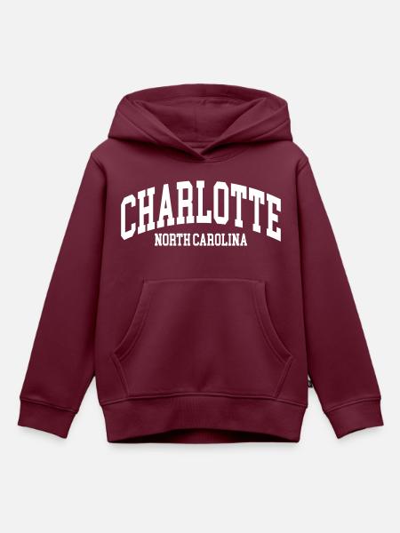 Charlotte - Kinder Premium Organic Hoodie - Burgunderrot
