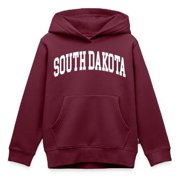 South Dakota - Kinder Premium Organic Hoodie - Burgunderrot - Vorne - AI Model Kid Female (0cm)