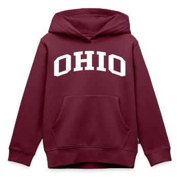 Ohio - Kinder Premium Organic Hoodie - Burgunderrot - Vorne - AI Model Kid Female (0cm)