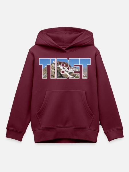 Tibet - Kinder Premium Organic Hoodie - Burgunderrot