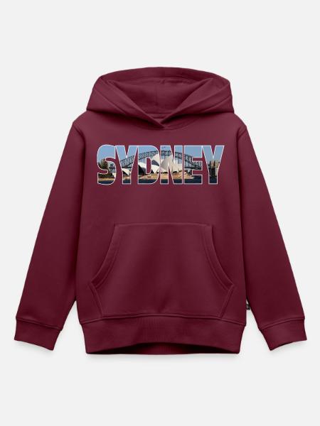 Sydney - Kinder Premium Organic Hoodie - Burgunderrot