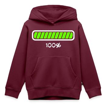 Ladebalken Aufladen Status - Kinder Premium Organic Hoodie - Burgunderrot - Vorne - AI Model Kid Female (0cm)