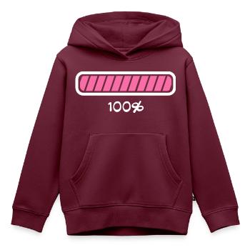 Ladebalken Aufladen Status - Kinder Premium Organic Hoodie - Burgunderrot - Vorne - AI Model Kid Female (0cm)