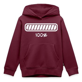 Ladebalken Aufladen Status - Kinder Premium Organic Hoodie - Burgunderrot - Vorne - AI Model Kid Female (0cm)