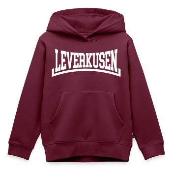 Leverkusen - Kinder Premium Organic Hoodie - Burgunderrot - Vorne - AI Model Kid Female (0cm)