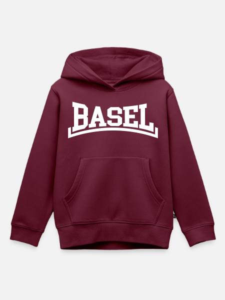 Basel - Kinder Premium Organic Hoodie - Burgunderrot