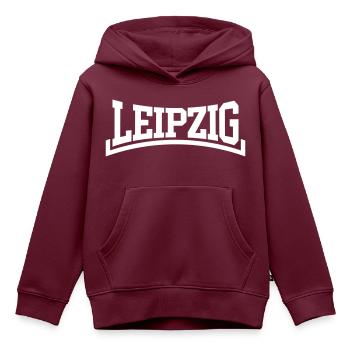 Leipzig - Kinder Premium Organic Hoodie - Burgunderrot - Vorne - AI Model Kid Female (0cm)