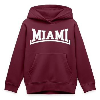 Miami - Kinder Premium Organic Hoodie - Burgunderrot - Vorne - AI Model Kid Female (0cm)