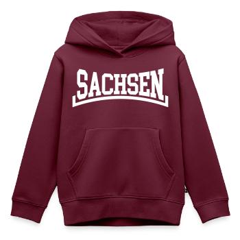 Sachsen - Kinder Premium Organic Hoodie - Burgunderrot - Vorne - AI Model Kid Female (0cm)