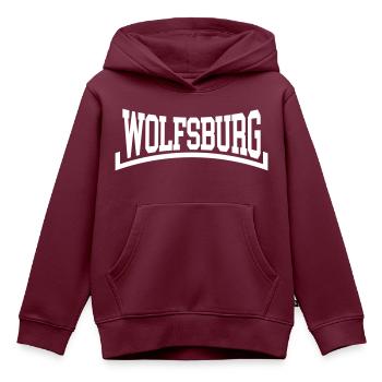 Wolfsburg - Kinder Premium Organic Hoodie - Burgunderrot - Vorne - AI Model Kid Female (0cm)
