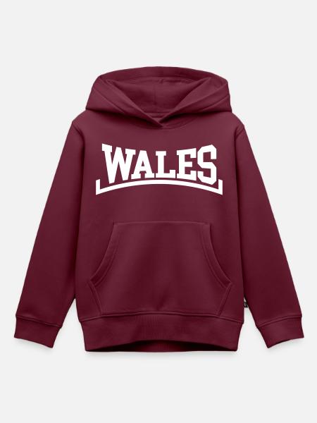 Wales - Kinder Premium Organic Hoodie - Burgunderrot