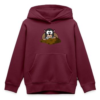 Tier Tiere Maulwurf - Kinder Premium Organic Hoodie - Burgunderrot - Vorne - AI Model Kid Female (0cm)