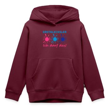 Erstklässler Schulanfang - Kinder Premium Organic Hoodie - Burgunderrot - Vorne - AI Model Kid Female (0cm)