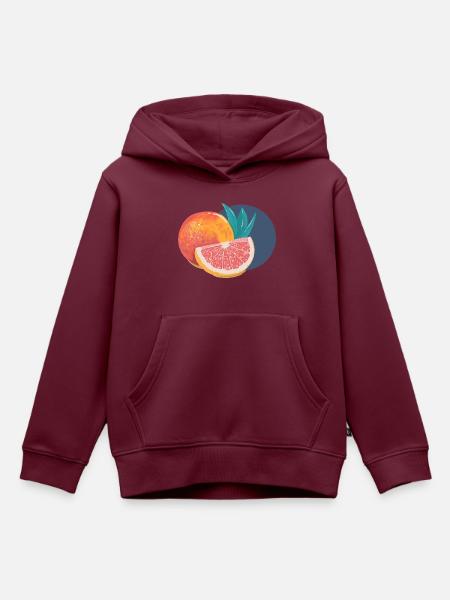 Grapefruit - Kinder Premium Organic Hoodie - Burgunderrot