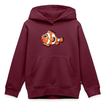 Clownfisch - Kinder Premium Organic Hoodie - Burgunderrot - Vorne - AI Model Kid Female (0cm)