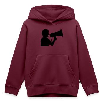 Megafon Propaganda Mann wütend - Kinder Premium Organic Hoodie - Burgunderrot - Vorne - AI Model Kid Female (0cm)
