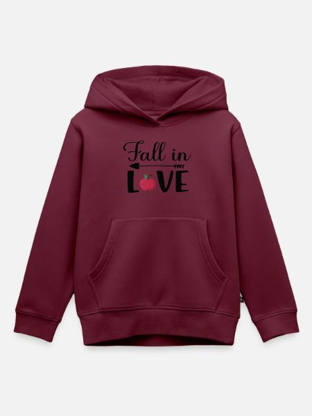 Fall in Love - Kinder Premium Organic Hoodie - Burgunderrot