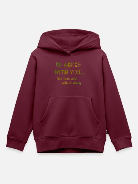 agree - Kinder Premium Organic Hoodie - Burgunderrot