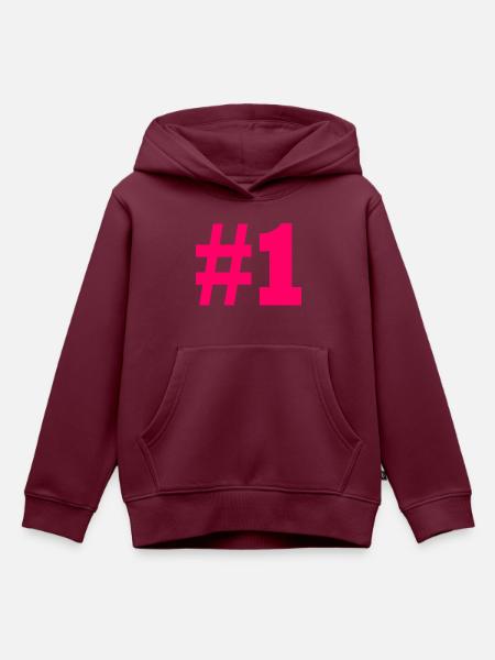 #1 - Kinder Premium Organic Hoodie - Burgunderrot