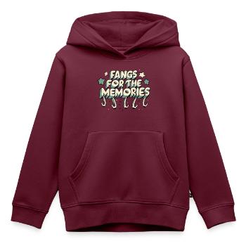 Reißzähne für die Erinnerungen - Kinder Premium Organic Hoodie - Burgunderrot - Vorne - AI Model Kid Female (0cm)