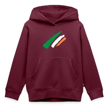 Irland Flagge - Vintage - Kinder Premium Organic Hoodie - Burgunderrot - Vorne - AI Model Kid Female (0cm)