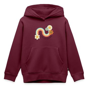 Go with the flowers - Kinder Premium Organic Hoodie - Burgunderrot - Vorne - AI Model Kid Female (0cm)