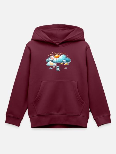 Traumland - Kinder Premium Organic Hoodie - Burgunderrot