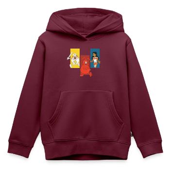 Hello Maestro Mit Polizei Jumbo, Globus Und PSI - Kinder Premium Organic Hoodie - Burgunderrot - Vorne - AI Model Kid Female (0cm)